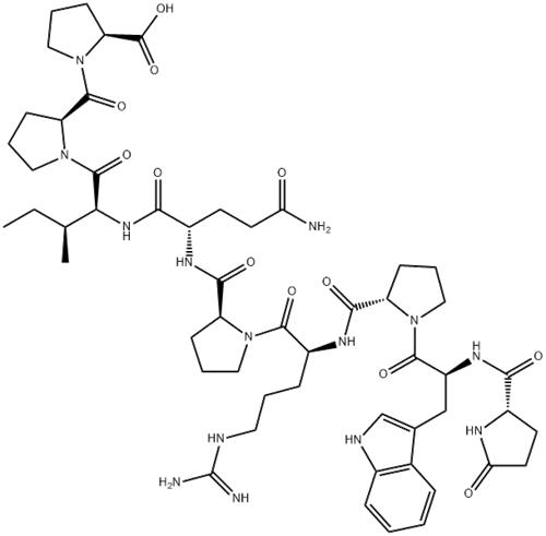 The chemical structure of Teprotide Properties (BPP-9A)