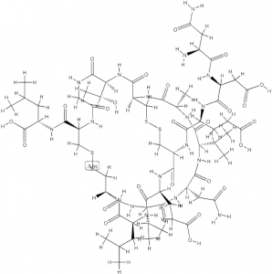 The Chemical structure of Plecanatide (prikanatide)