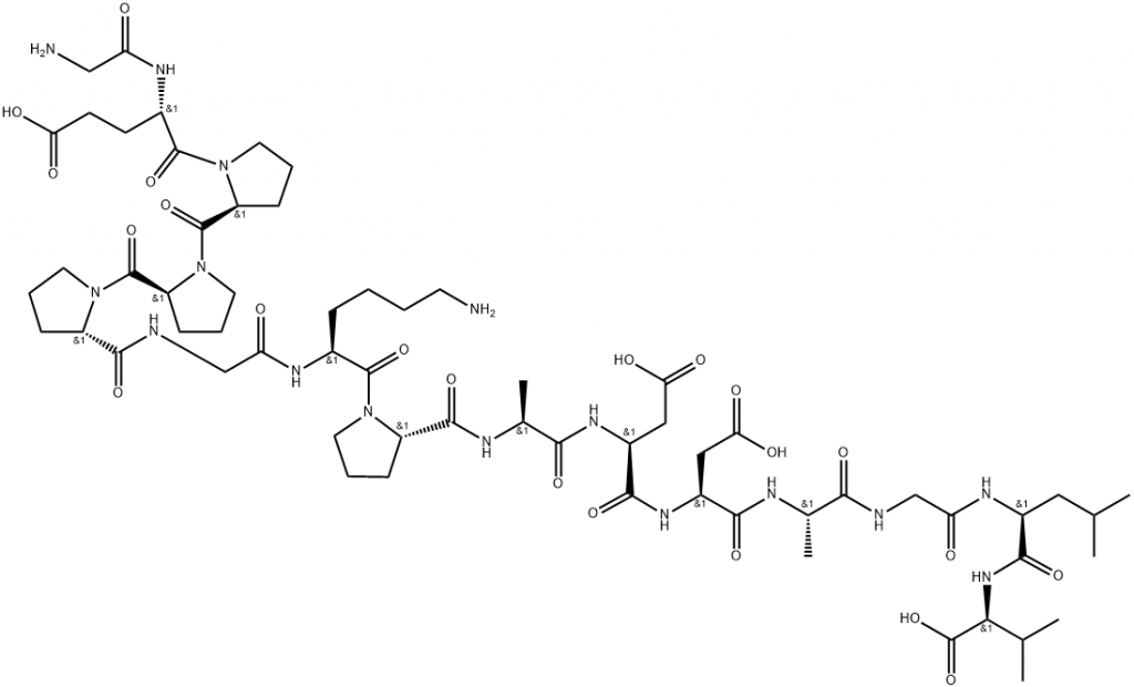 The Chemical structure of BPC 157 (pentapeptide)