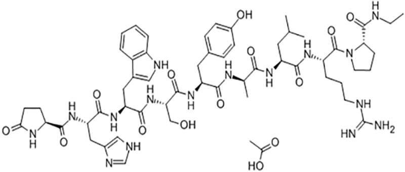 A Chemical structure of Alarelin peptide from Remtide company
