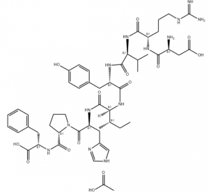 the Chemical structure of Angiotensin II from Remetide company
