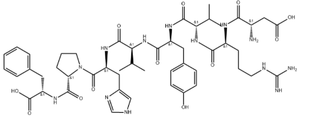 The Chemical structure of Angiotensin Acetate