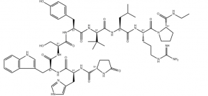 The chemical structure of lecirelin drug peptide